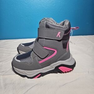 K KomForme Kids Snow Boots Girls Ankle Winter shoes, Warm Fur Lined SZ 11
